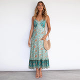 Beth Dutton Bohemian Dress Summer Spring Midi Dresses Summer Bohemian Strap Floral Dress