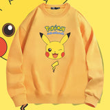 Men and Women Pokemon Pikachu Hoodie Pickup Its Crew Neck Pullover Sweatshirt