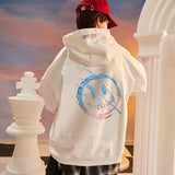 Smiley Face Hoodie Hooded Sweater Men Graffiti Coat Hoodie