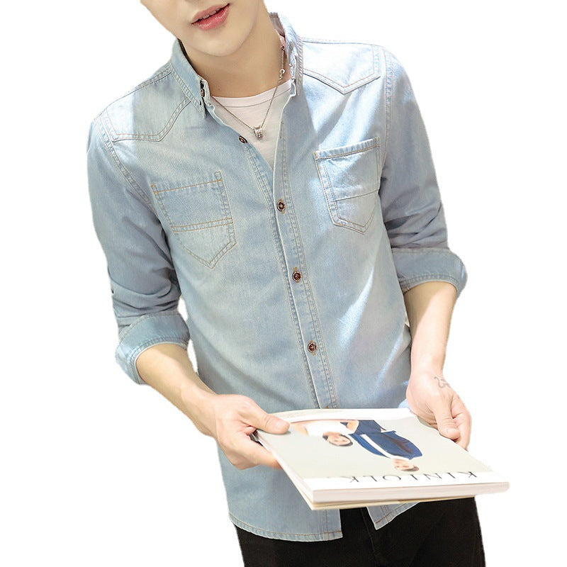 Denim Shirts Men's Long-Sleeved Shirt