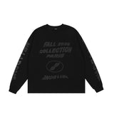 We11done Hoodie Letter Logo Printing Spot Loose Casual Men's and Women's round Neck Sweater