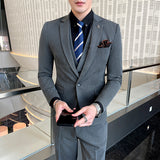 Seersucker Suit Slim-Fit Plaid Suit Three-Piece Suit