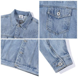 Spring Denim Jacket Male Letter Loose Casual Two-Color Men's Top Plus Size Men Denim Jacket