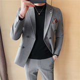Double Brewed Seersucker Suit Wedding Suit Two-Piece Suit
