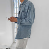 Denim Shirts Denim Long Sleeve Shirt Coat Men's Spring and Autumn Loose