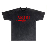 Amiri T Shirt Washed and Worn Retro Short Sleeve T-shirt