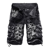 Tactics Style Men Short Tooling Multi-Pocket Loose Cargo Shorts Leopard Camouflage Tooling