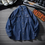 Denim Shirts Denim Long-Sleeved Shirt Men's Loose Shirt Coat