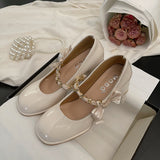 Nude Block Heel Sandals Vintage Warm Leather Shoes