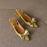 Nude Wide Fit Block Heels Bowknot Sandals