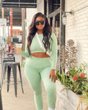 Women Plus Size Co-Ords Solid Color Long Sleeve Casual Sports Yoga Two-Piece Set for Women