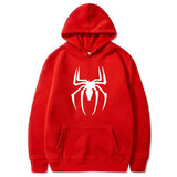 Men Spider Hoodie Spider-Man Pattern Printed Fleece Hoodie