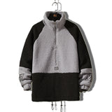 Men's Autumn Winter Coat Winter Men's Stand Collar Lamb Wool Embroidered Jacket