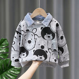 Toddler Boys Sweater Boys Spring Clothing Sweatshirt Polo Shirt Bottoming Shirt