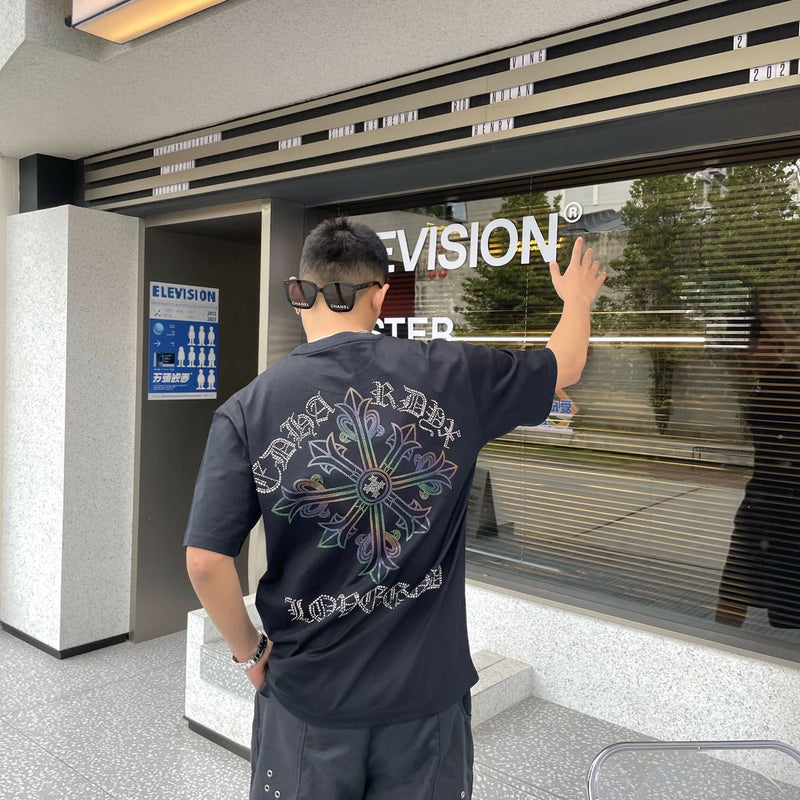 CHH Chrome Heart T Shirt Spring/Summer round Neck Short Sleeve T-shirt for Men and Women