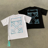 Off White T Shirts Crayon Graffiti Arrow Profile Men and Women Same Type T-shirt