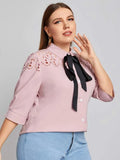 Women Plus Size Tops Hollow Out Strap Shirt