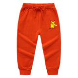 Children Pokemon Pikachu Pants Ankle-Tied Pants Casual Sports Cotton Neutral