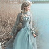 Gothic Lolita Harajuku Style Clothing Light Lolita Dress JSK Mid-High Waist CLA Chiffon Dress for Women Summer