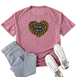 Boy Mama T Shirts Bengal Mama Leopard Print Heart Printing T-shirt
