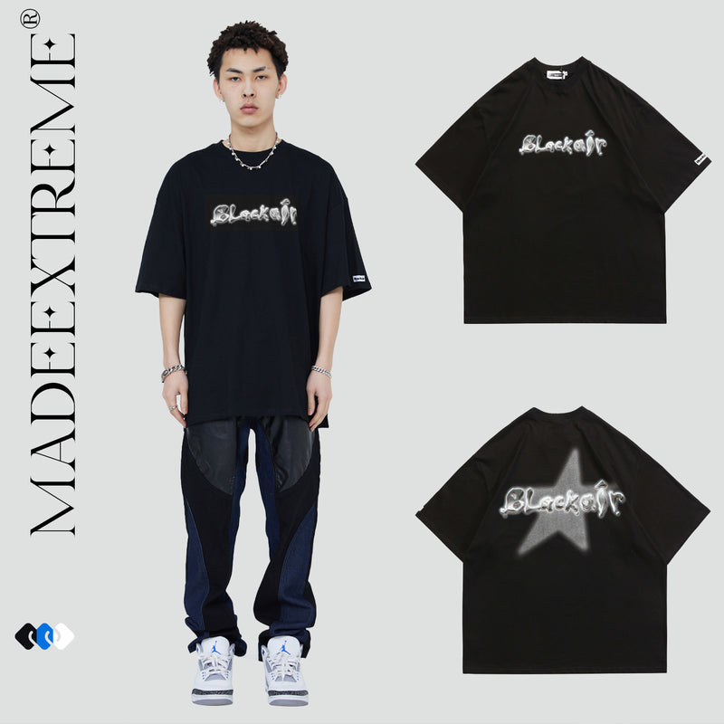 Blackair T Shirt Summer Short Sleeve Loose round Neck T-shirt