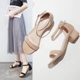 Nude Chunky Heel Sandals