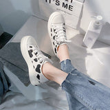 Cow Print Hey Dude Shoes Canvas Shoes Women's Spring and Autumn Thick Bottom Breathable Sneakers Cows Pattern White Shoes