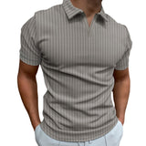 Polo Shirts Summer Stripes Short Sleeve Men's T-shirt