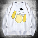 Men and Women Pokemon Pikachu Hoodie Pokémon Psyduck Crew Neck Pullover Sweatshirt