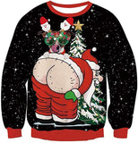 Black Christmas Sweater Winter Christmas 3D Printing Casual Loose Sweatshirt
