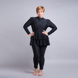 Burkini Swimwear Muslim Fashion Outfits Plus Size Long Sleeve Trousers Black Slimming Women's Swimwear