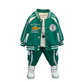 Toddler Boys Jackets Boys' Baseball Jacket Suit Two-Piece Set