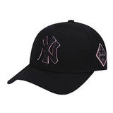 La 59fifty Hats MLB Baseball Cap Side Seam Label Golden Edge Men's and Women's Hard Top NY Peaked Cap