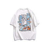 Cartoon Graffiti Short Sleeve T-shirt Men's Summer Loose Printed Top Cotton Half Sleeve T-shirt Tee