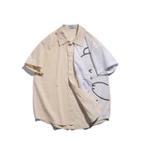 Men T Shirt Summer Casual Tops Cartoon Bear Multicolor Printing Fashion Cropped Sleeve