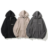 Fog Tops Hip Hop Style Vintage Line Simple Letter Embroidery Hip Hop Loose Men's and Women's Hoodie Fear Of God