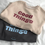 Diana Harvard Sweatshirt Smile Loose Sweater Women's Crew Neck Casual Pullover Warm Top