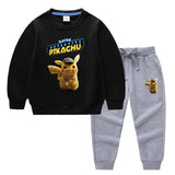 Children Pokemon Pikachu Hoodie & Pant Set Two-Piece Baby Cotton Sweater Set