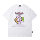 Men's T Shirt Summer Casual Tops Cartoon Bear Printed Short Sleeve T-shirt Men's Half Sleeve Street Fashion Loose Half Sleeve