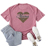 Boy Mama T Shirt Leopard Print Love Mama Pattern Printed T-shirt
