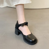 Nude Block Heel Sandals Vintage High Heels Bow Leather Shoes