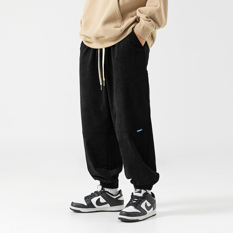 Men Cargo Pants Men's Casual Pants Loose All-Match Stitching