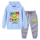 Children Pokemon Pikachu Hoodie & Pant Set Sweater Suit Cotton Trendy