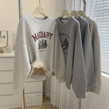 Diana Harvard Sweatshirt Cartoon Vintage Fleece-Lined Casual Sweatshirt