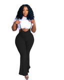 Women Plus Size Pants Fashion Casual Solid Color Suspender Pants