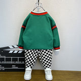 Toddler Boys Sweater Children 'S Sweater Western Style V-neck Spring And Autumn