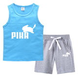 Children Pokemon Pikachu Tshirts & Shorts Summer Vest Middle Pants Sports Casual Sleeveless Two Pieces