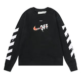 Off White Long Sleeve Round Neck Sweater Autumn And Winter Crew Neck Pullover Sweatshirt Men And Women