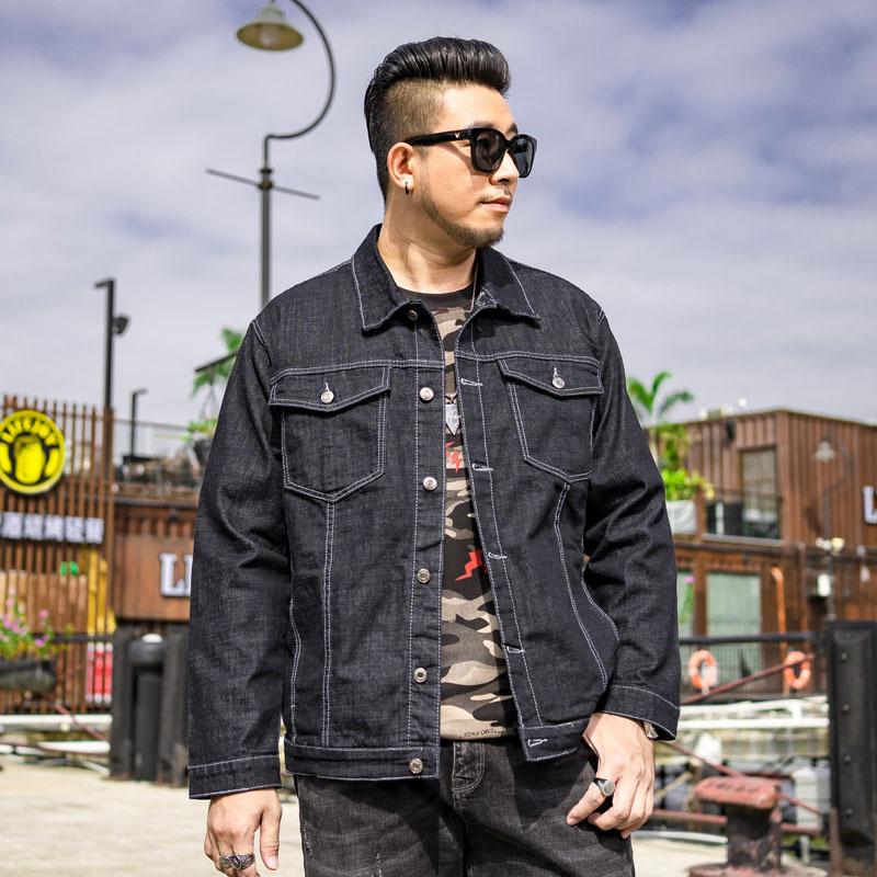 Plus Size Men's Clothing Loose Denim Jacket Printed Men's Denim Jacket Casual N1807men Denim Jacket
