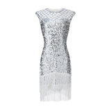 The Great Gatsby Daisy Dress Women's Sexy Dress Fashion plus Size Pure Color Sequins